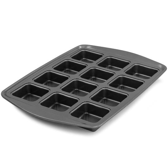 Gibson Baker's Friend Gray 12 Cup Nonstick Steel Brownie Pan